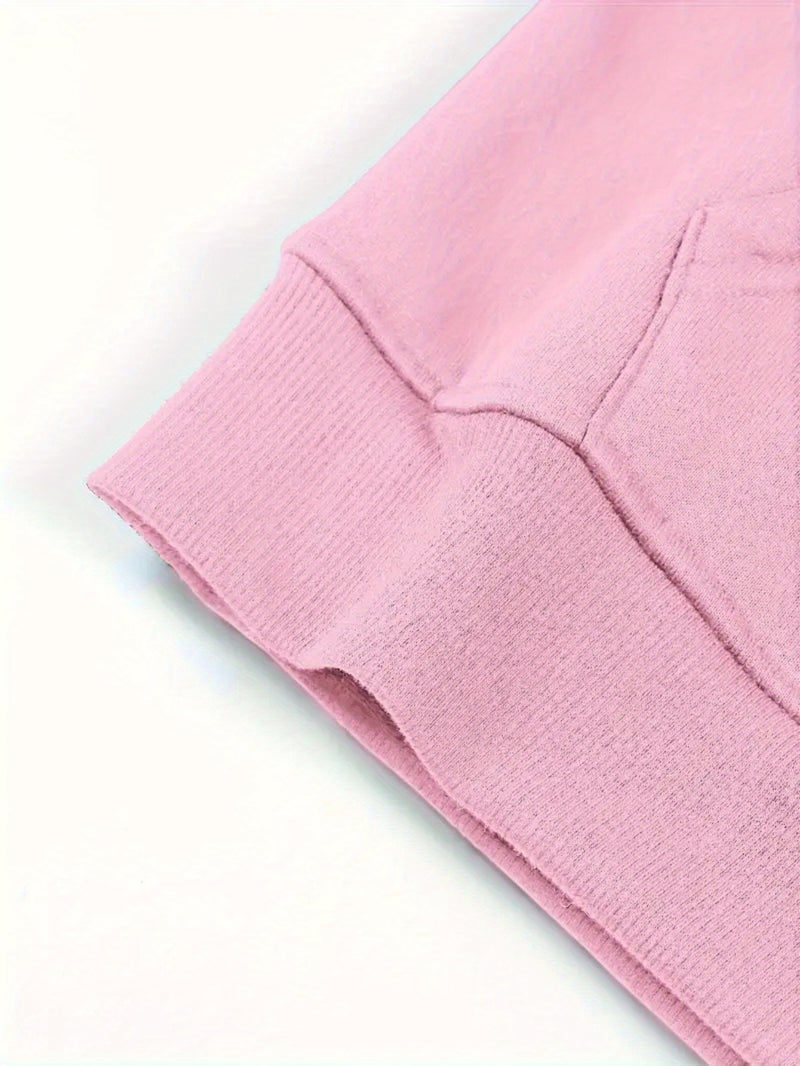 Women's Black Stylish Minimalist Zip-Up Hoodie.