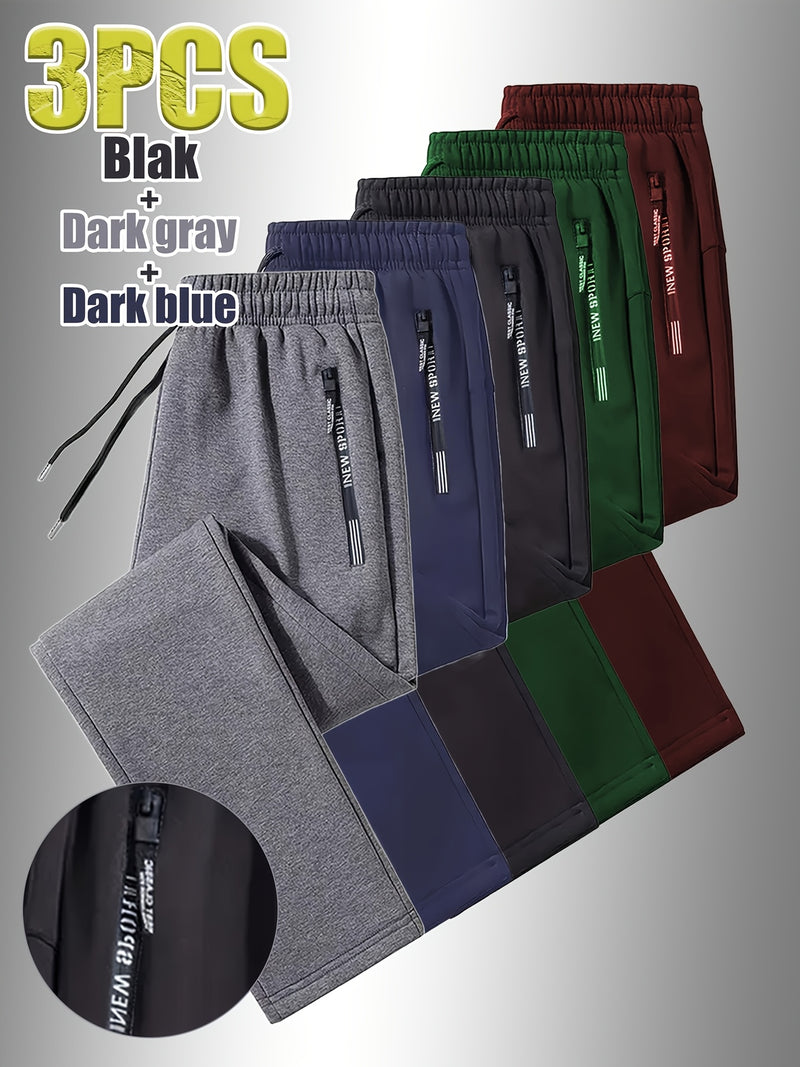 3pcs Men's Fashion Casual Jogger Set, Soft and Comfortable Fabric.