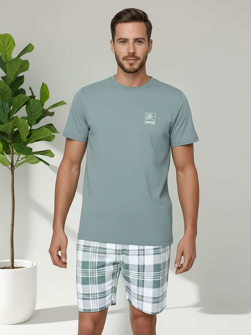 Men's Casual Minimalist Style Round Neck Short Sleeve T-Shirt.