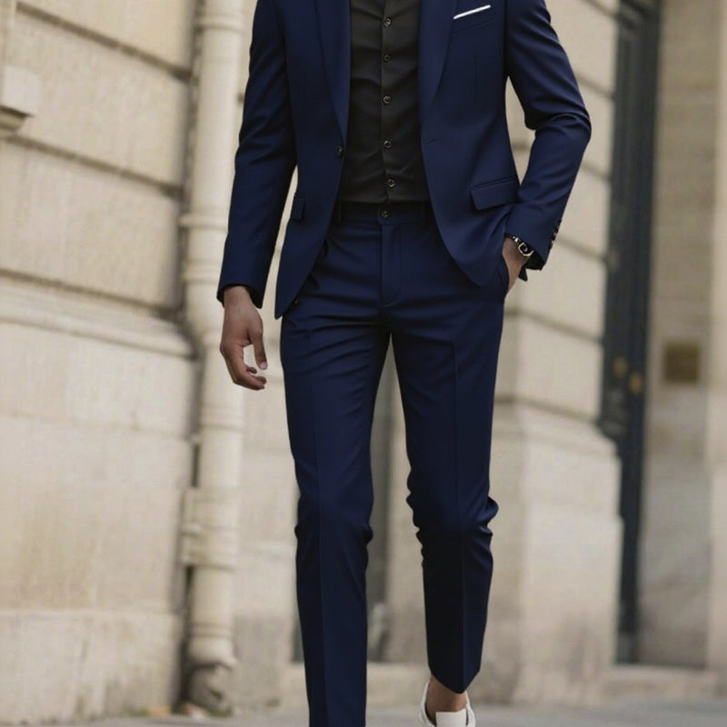 Set of 2 Men'S Tailored Black Suit - Long Sleeve.