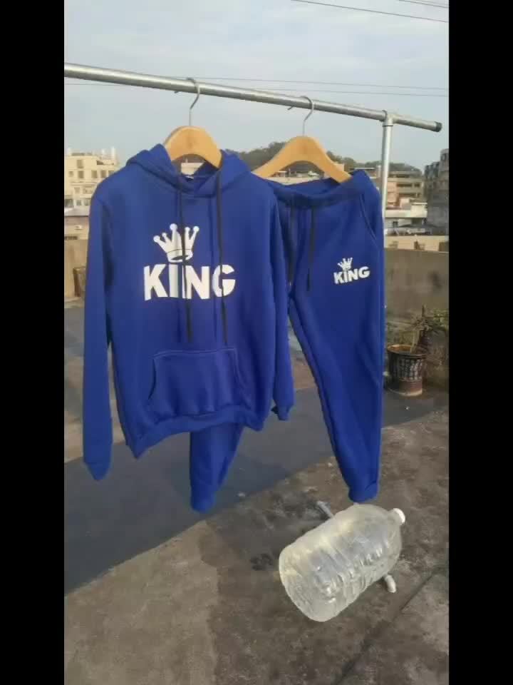 New Men'S Fashion Hoodie with Crown Letter Print And Drawstring.