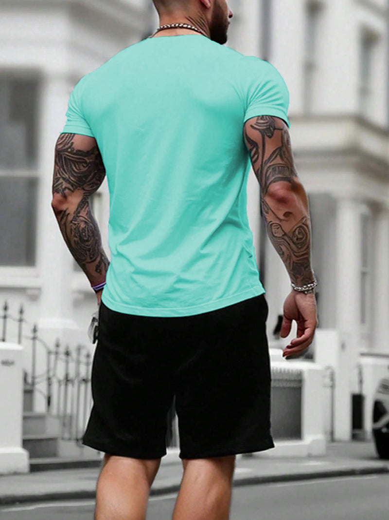 Men's Plus Size Summer Casual Short Sleeve T-Shirt.