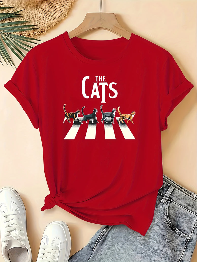 Plus Size Women's "The Cats" Graphic T-Shirt.