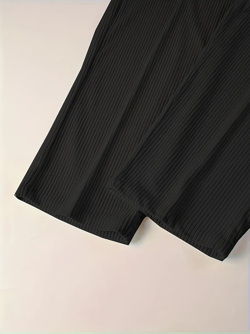 Men's Corduroy Outfit Set, Contrast Lapel Shirt Jacket + Simple Restraint Pants.