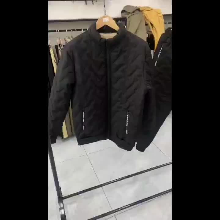 Black Autumn and Winter Velvet Casual Men's Jacket.