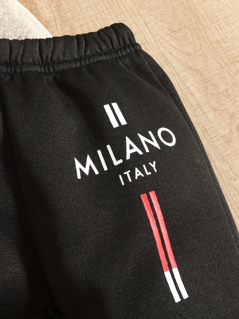 3pcs Set - Kids Autumn/Winter Long Sleeve Pullover Top + Elastic Waist Pants.