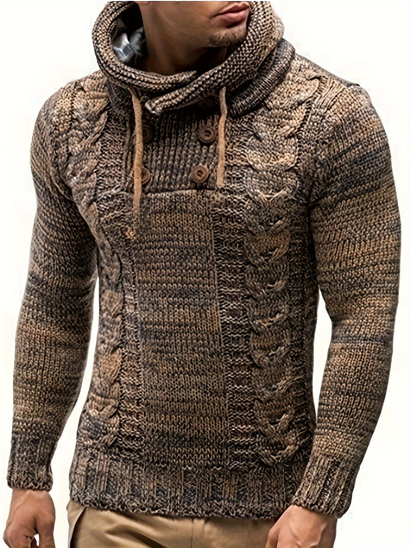 Men's Slim Fit Cable-Knit Sweater.