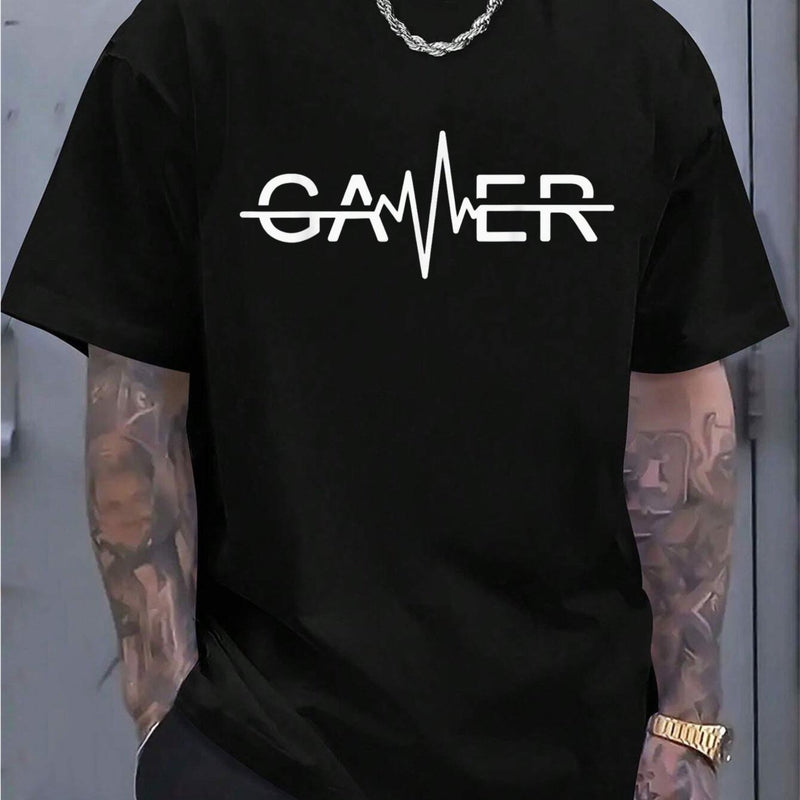 Men's Crew Neck Gamer Graphic T-Shirt.