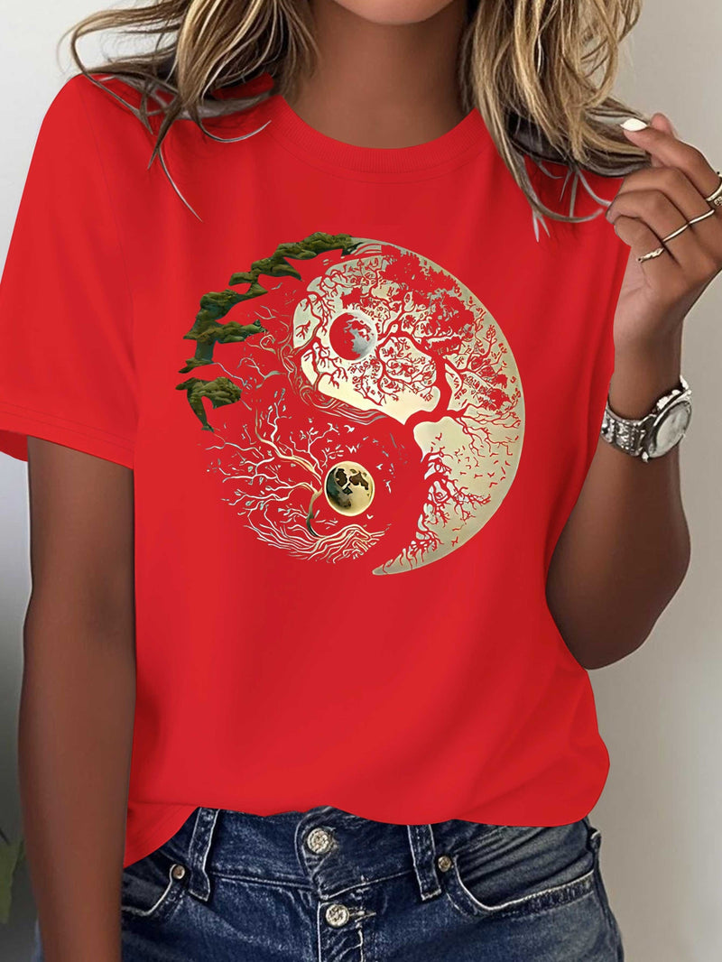 Women's Tai Chi Yin Yang Symbol T-Shirt.