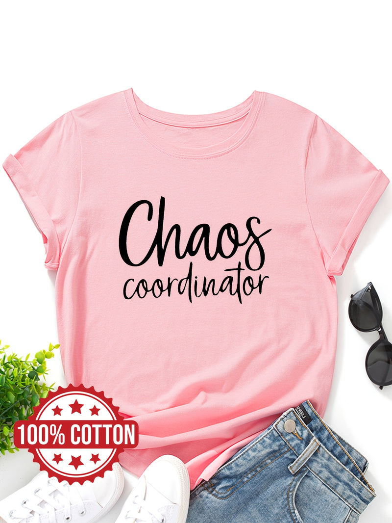 Women's "Chaos Coordinator" Graphic Print T-Shirt.