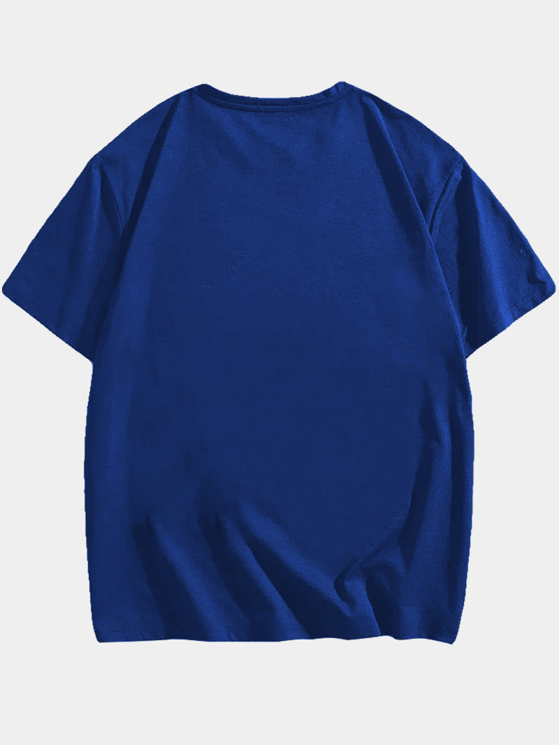 Men's Round Crew Neck Short Sleeve Tee, Casual T-Shirt.