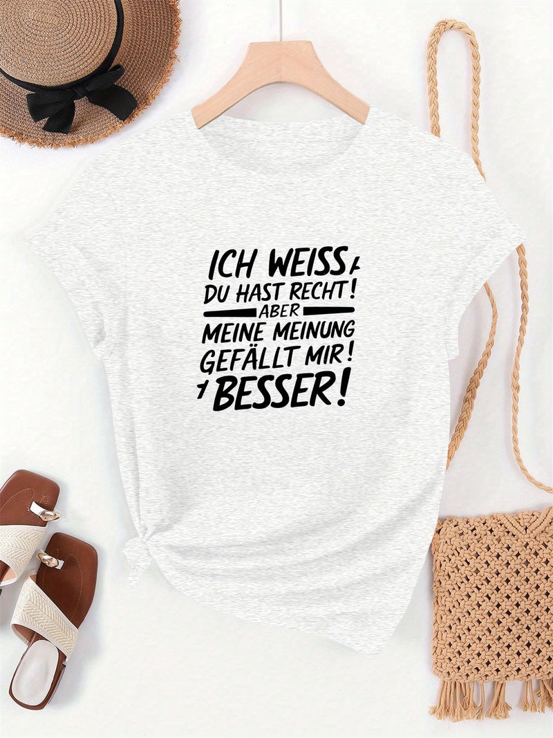 Women's Round Neck Short T-Shirt.