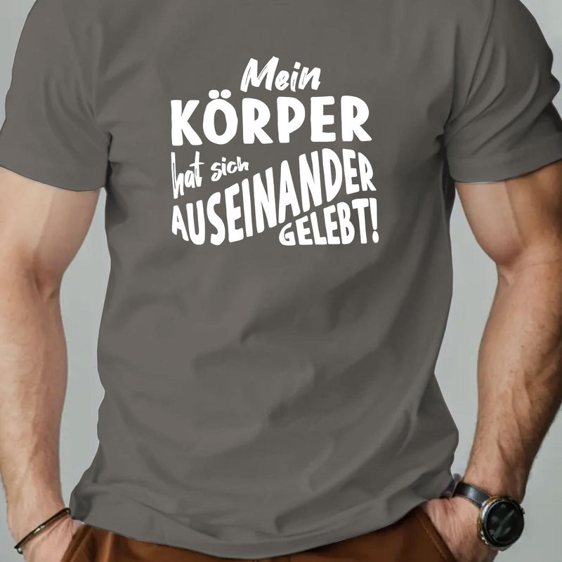 Men's KOPPER English Pattern Summer Casual Crew Neck Short T-Shirt.