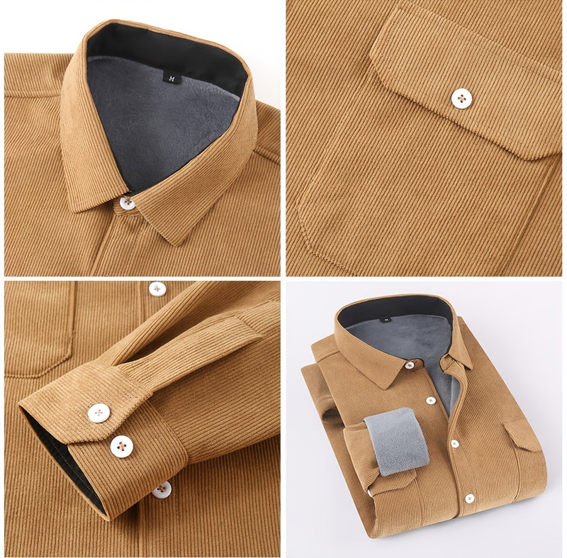 Men’s Shirt Inside Warm Long Sleeve Jacket.
