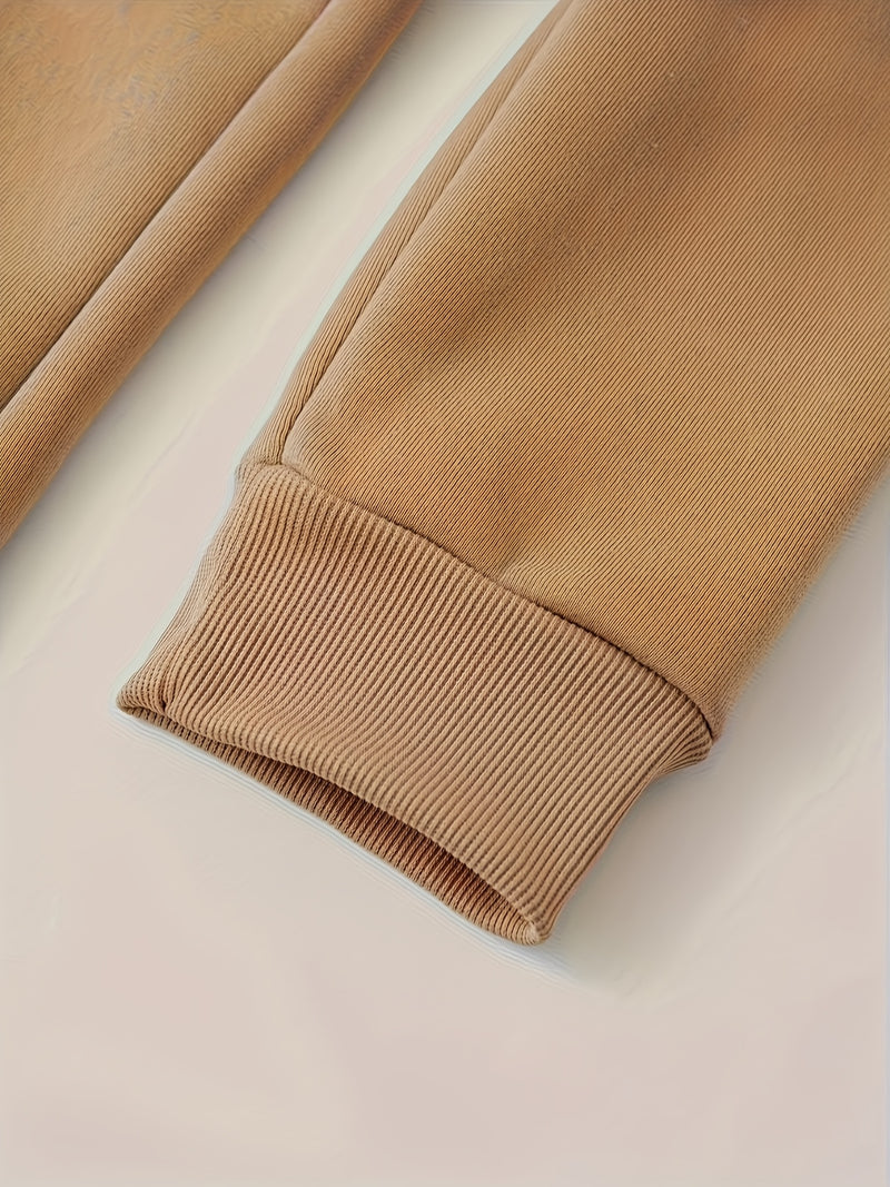 Men's Hoodie. Solid Color Long Sleeve Open Front Hooded Sweatshirt Jacket.