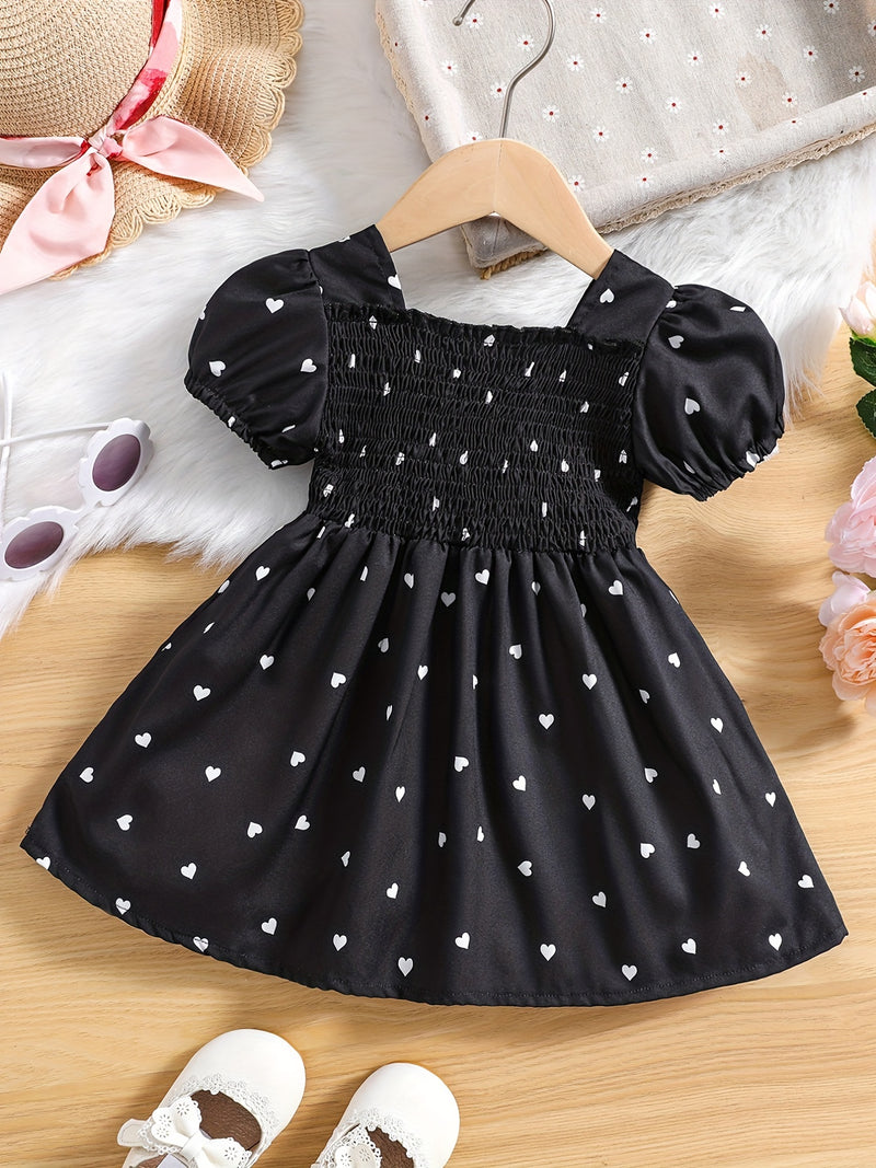 Ramadan Adorable Heart-Print Tunic Dress For Girls.