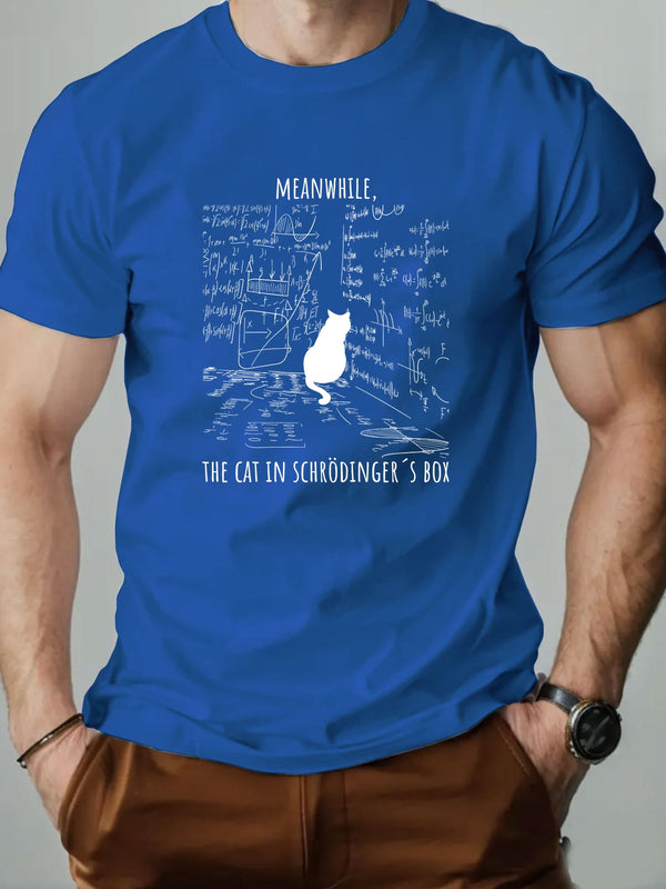 Men's Short-Sleeve T-Shirt with a Kitten Pattern for Summer Casual Wear.