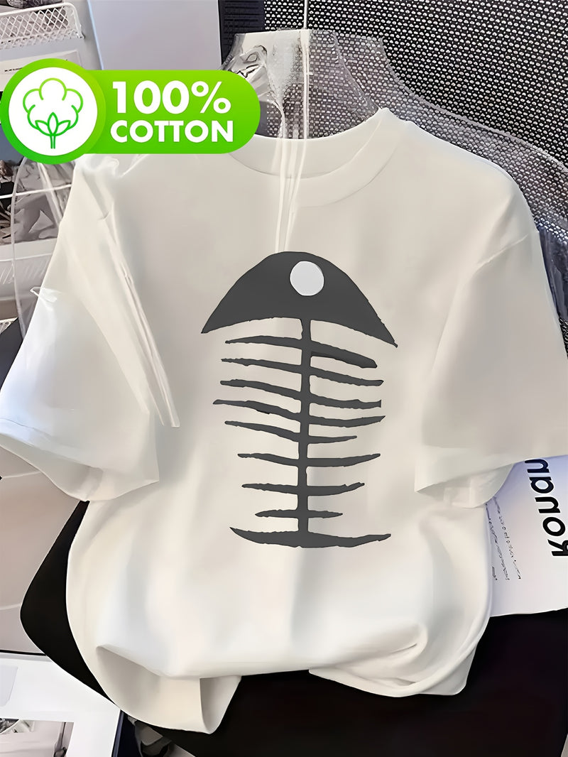 Women’s T-Shirt with Fish Bone Graphic.