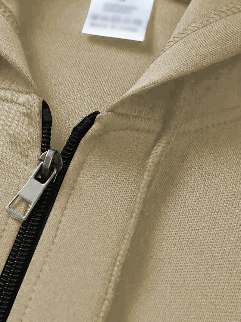 Men's Spanish Flag & Spain Lettering Print Hooded Jacket.