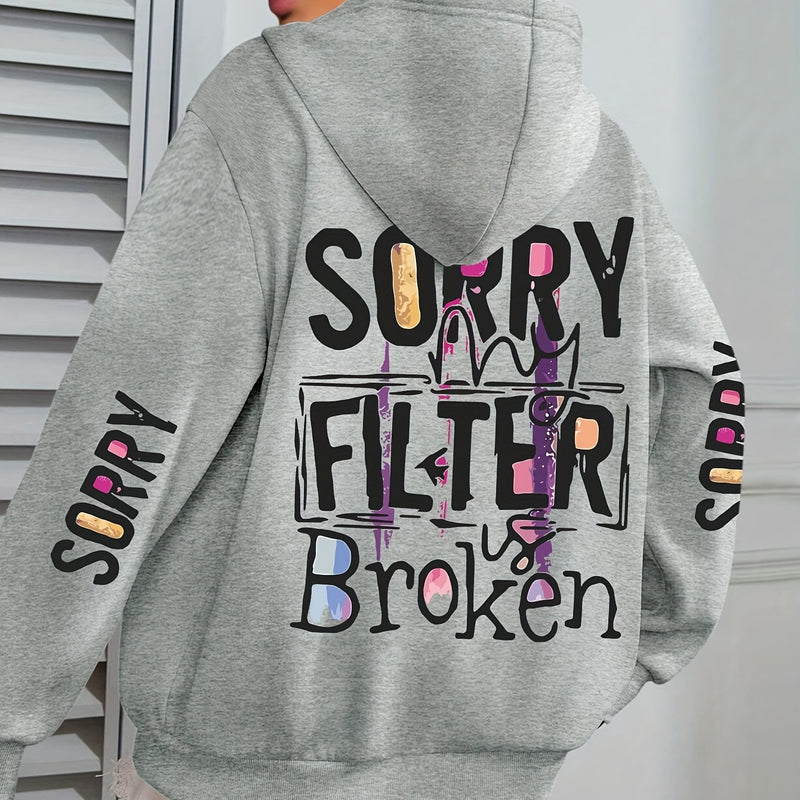 Women’s Sorry Slogan Print Hoodie.