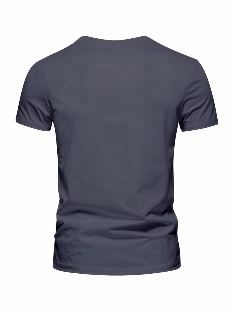 3pcs Men's Casual Short-sleeve Cotton Crew Neck T-shirt Set.