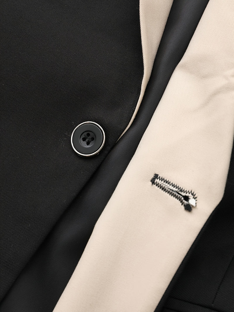Men's 3pcs Suit Set, Blazer + Vest + Trousers, Groomsmen Business.