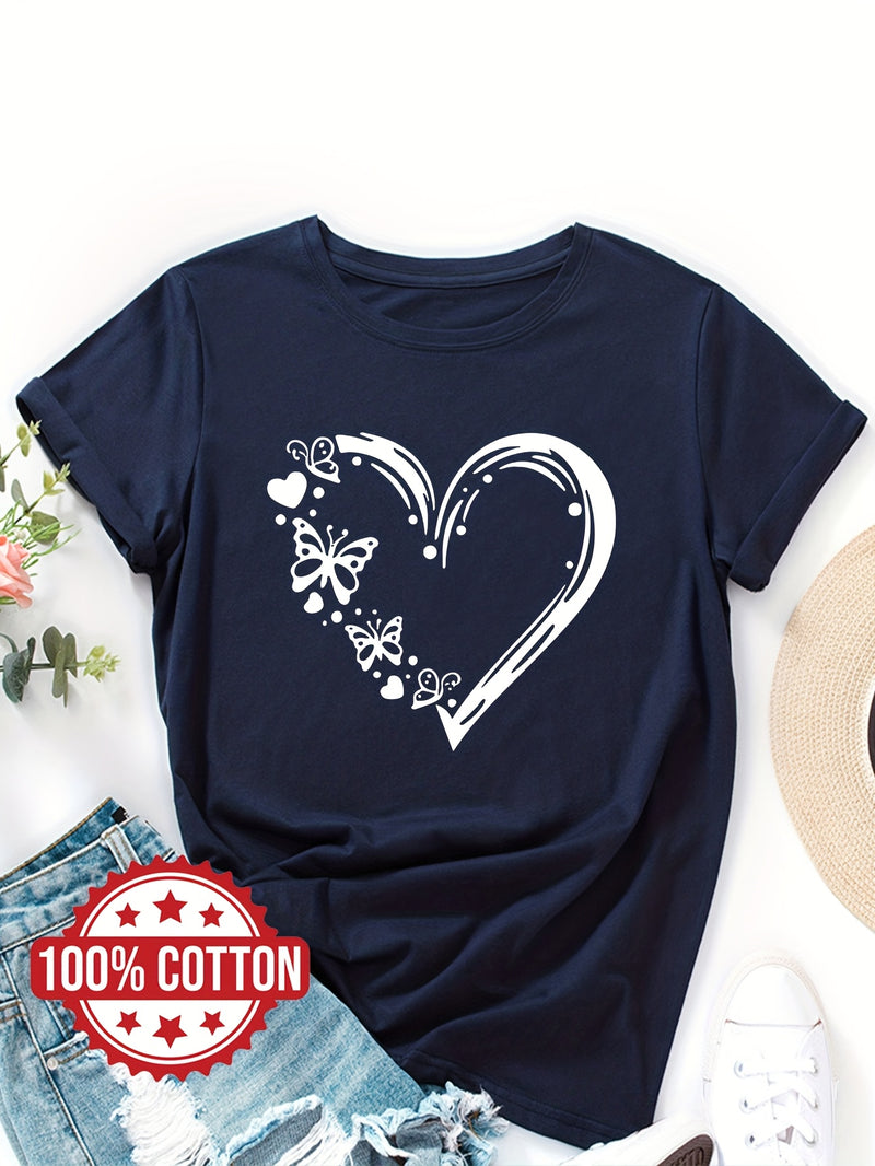 Women's "Love and Butterflies" Graphic T-Shirt.