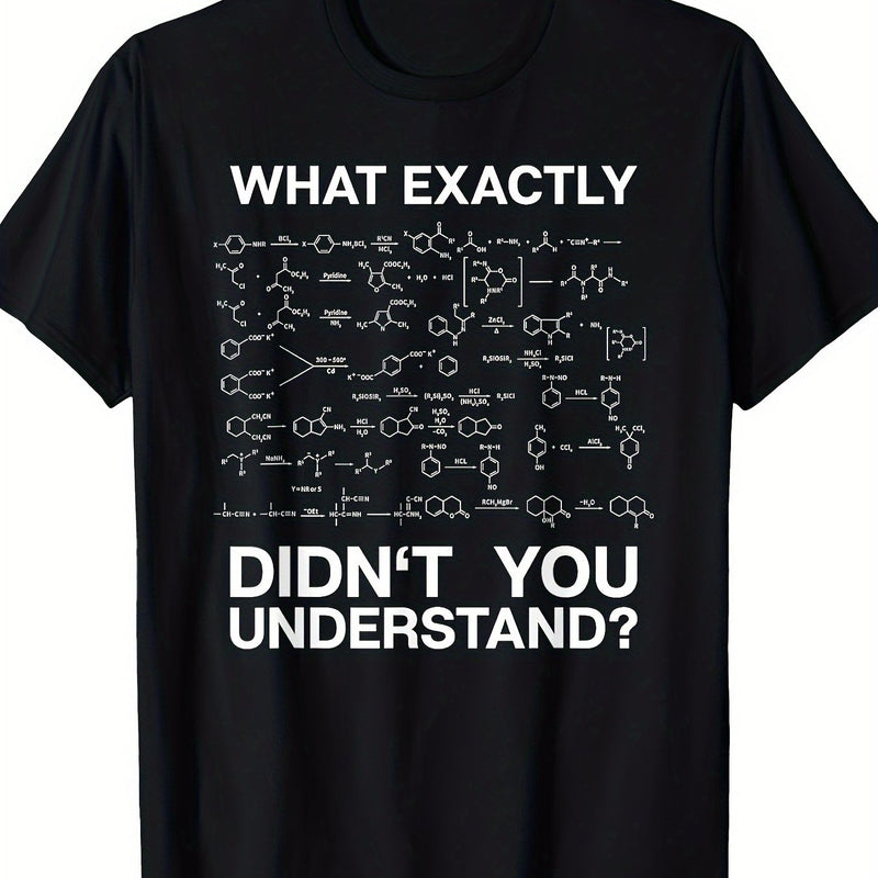 Men's Funny Chemistry T-Shirt with DNA/RNA/Protein Charts.