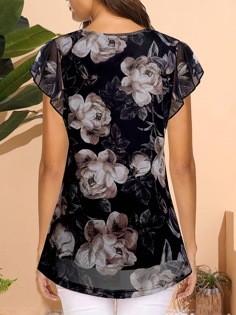 Women's Elegant Short Sleeve Blouse.