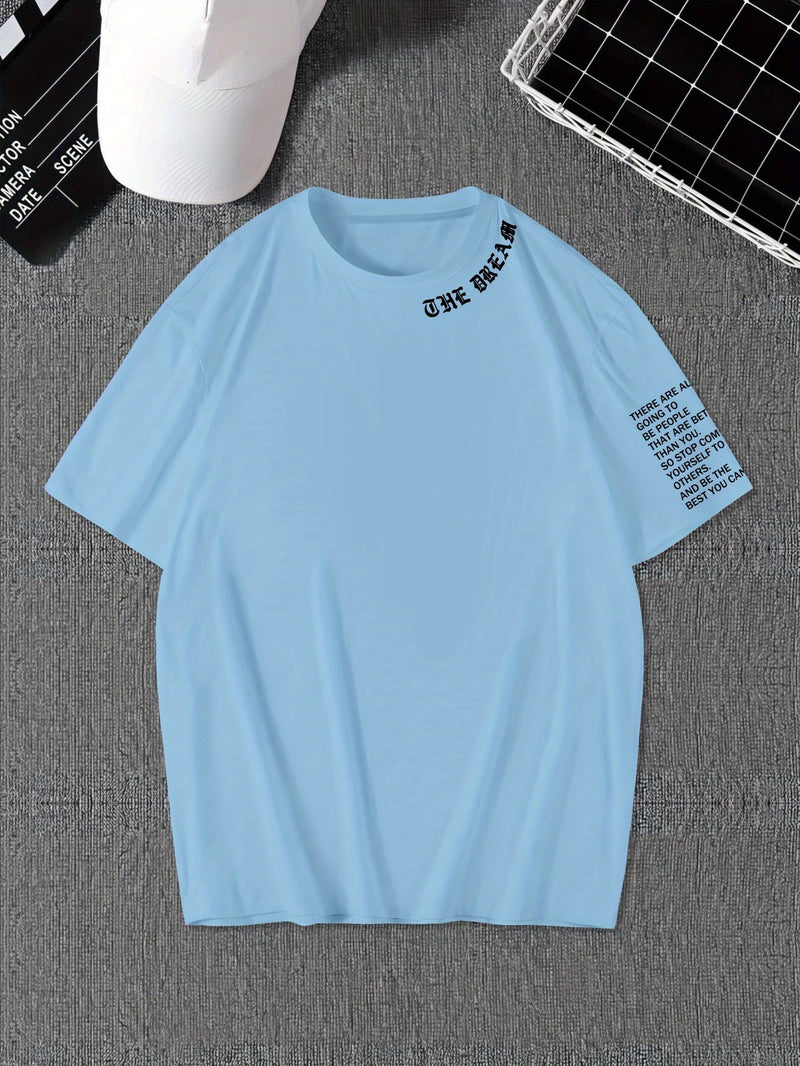 Men's Graphic Print Round Neck Short Sleeve, a Gift for Boyfriends.