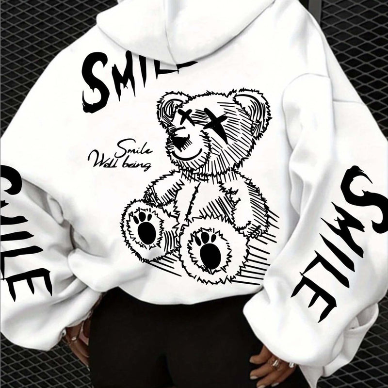 Women's clothing cartoon streetwear graphic print hoodie.