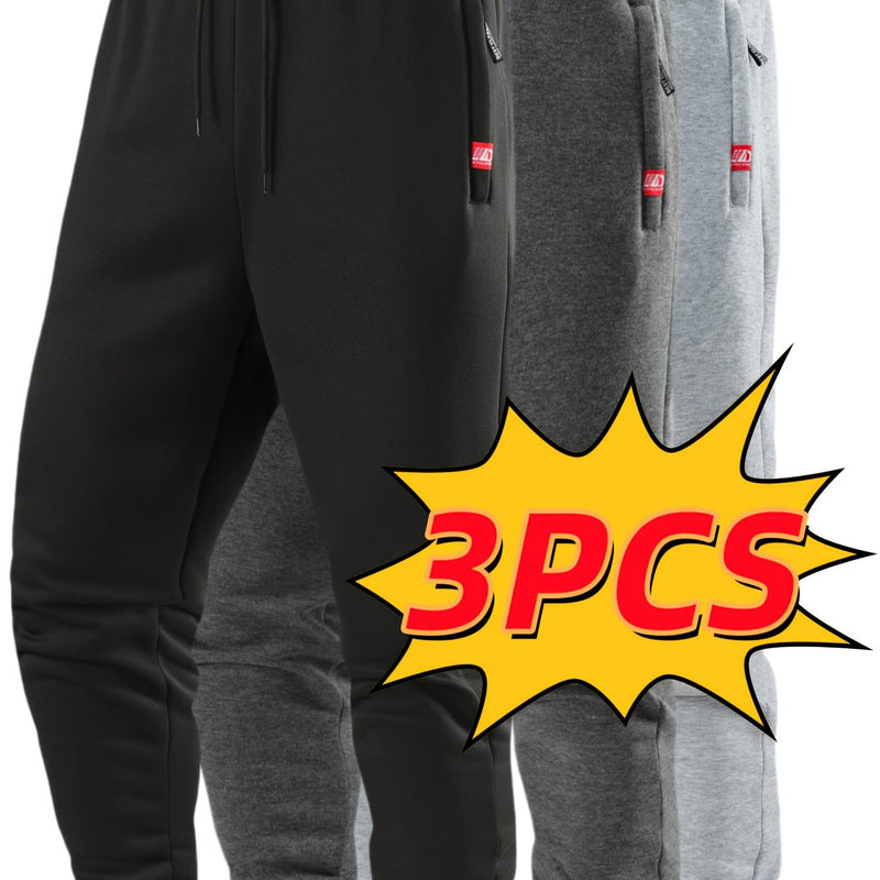 3pcs 4 Color Options, Casual Pants.