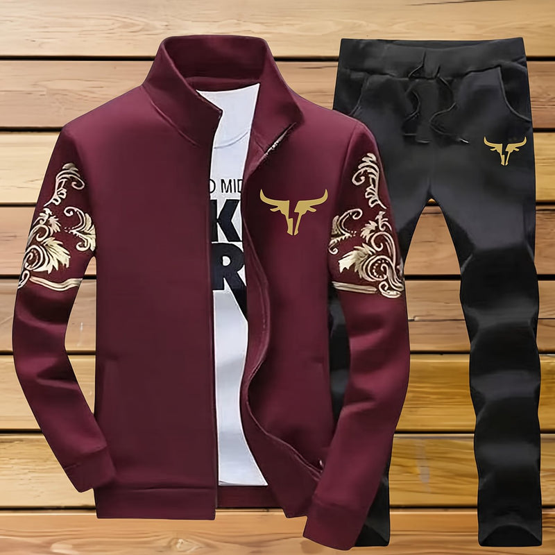 Men's Casual Sportswear Set: Two-Piece Suit.