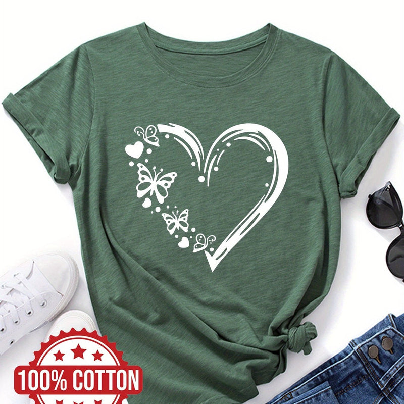 Women's "Love and Butterflies" Graphic T-Shirt.