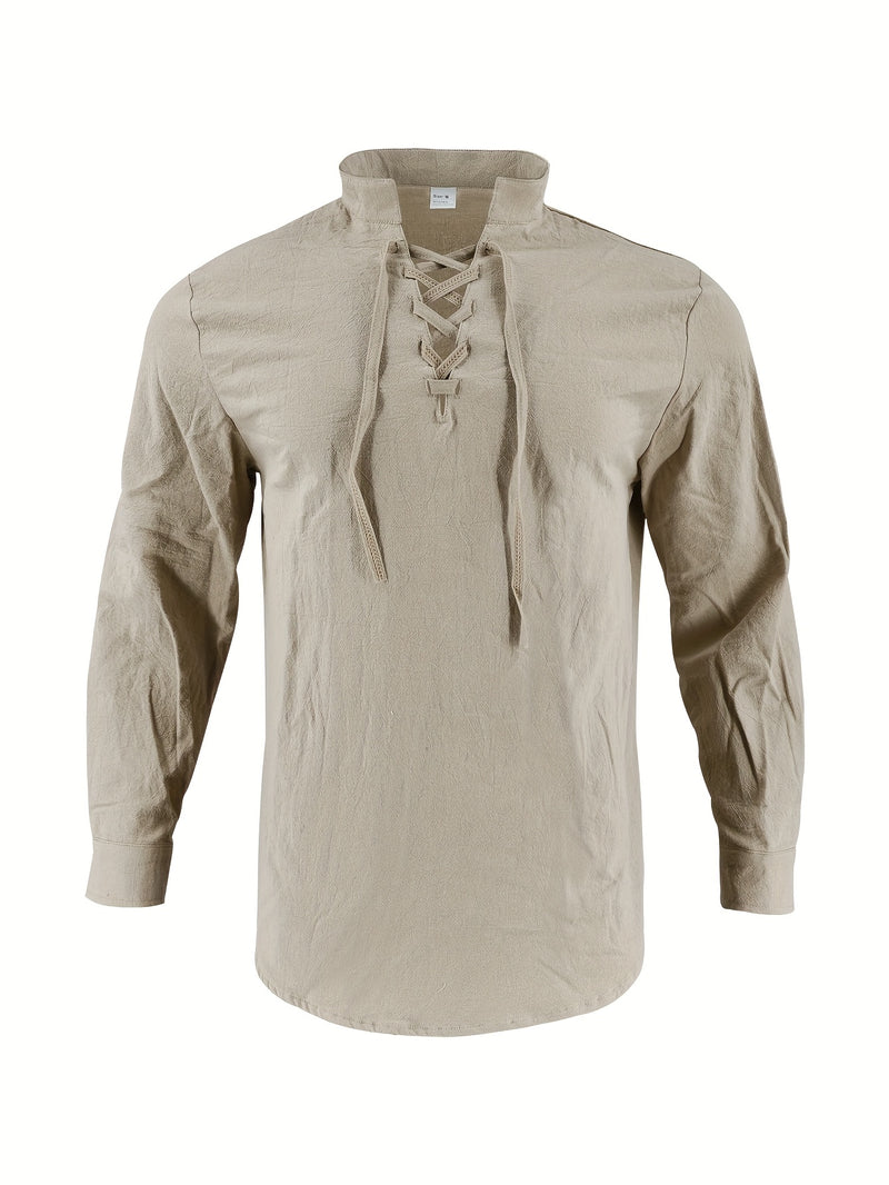 Men's Breathable Fabric Short-Sleeve V-Neck Oversized Casual T-Shirt.