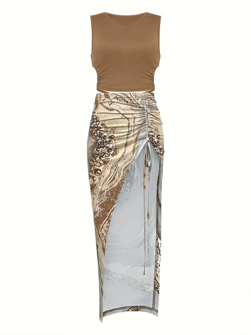 Women's 2pcs Outfit, Comfortable, Belly-Baring.