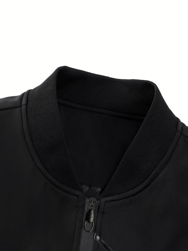 Men'S Casual Bomber Jacket | Spring-Autumn, Non-Stretch, Baseball Collar.