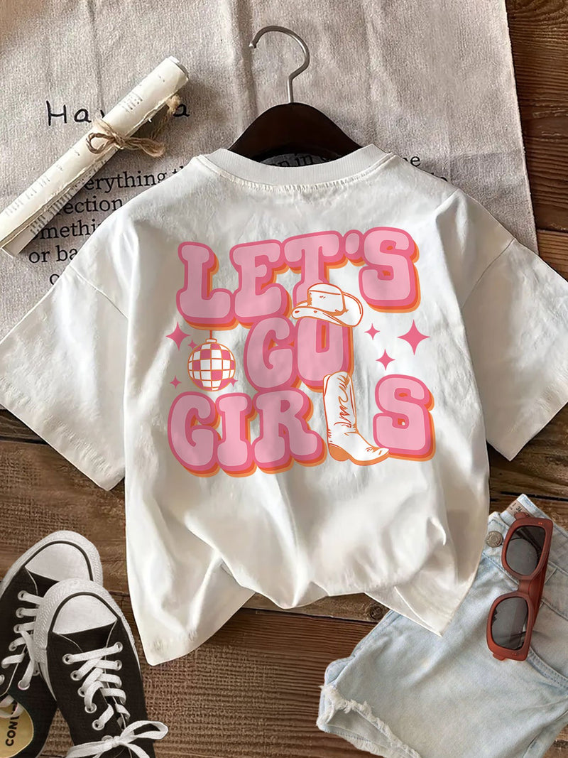 Women’s Graphic Print T-shirt, Short Sleeve Crew Neck Casual.