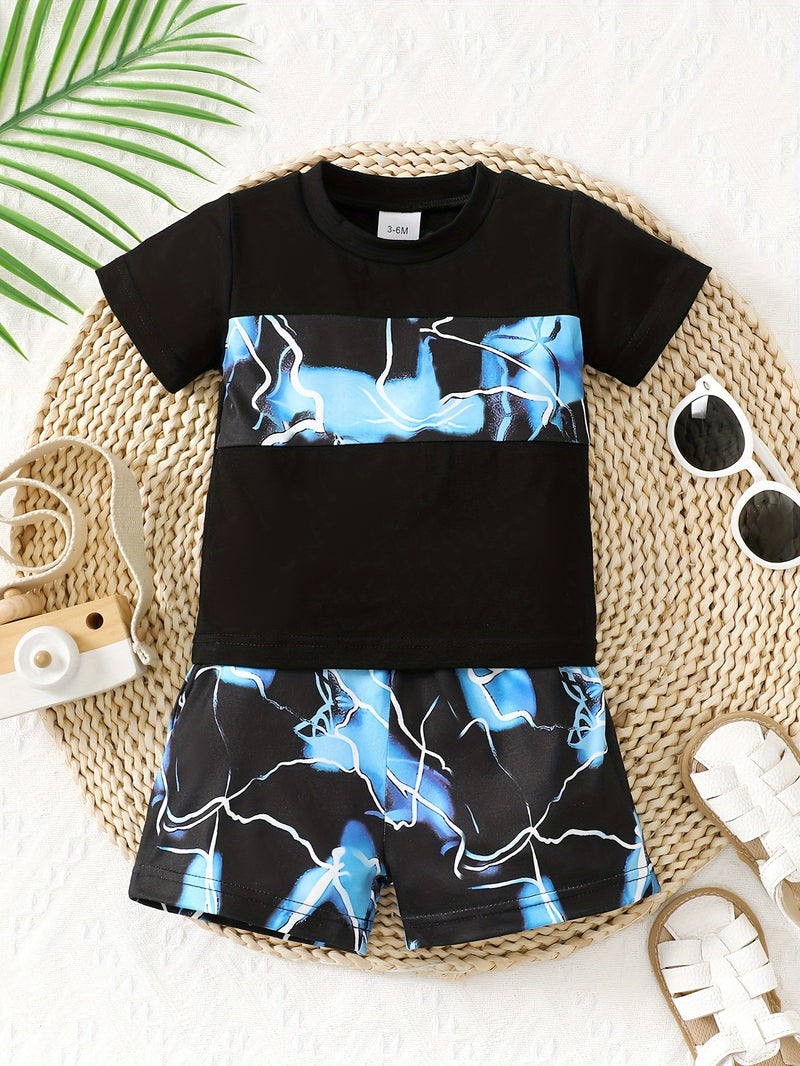 Boys' Printed Short Sleeve Top and Pants Set.