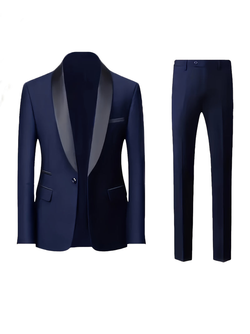 A Men's Three-Piece Suit Consisting of a Blazer, Vest, And Trousers.