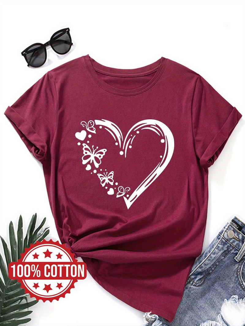 Women's "Love and Butterflies" Graphic T-Shirt.