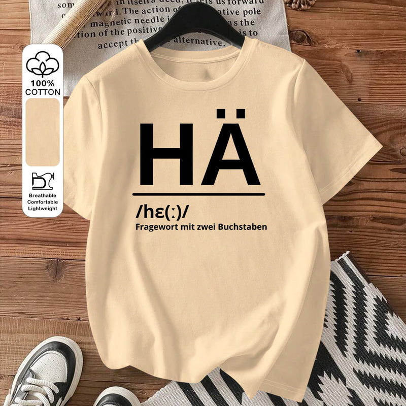 Women's Fashion Letter Print Round Neck Short Sleeve T-Shirt.