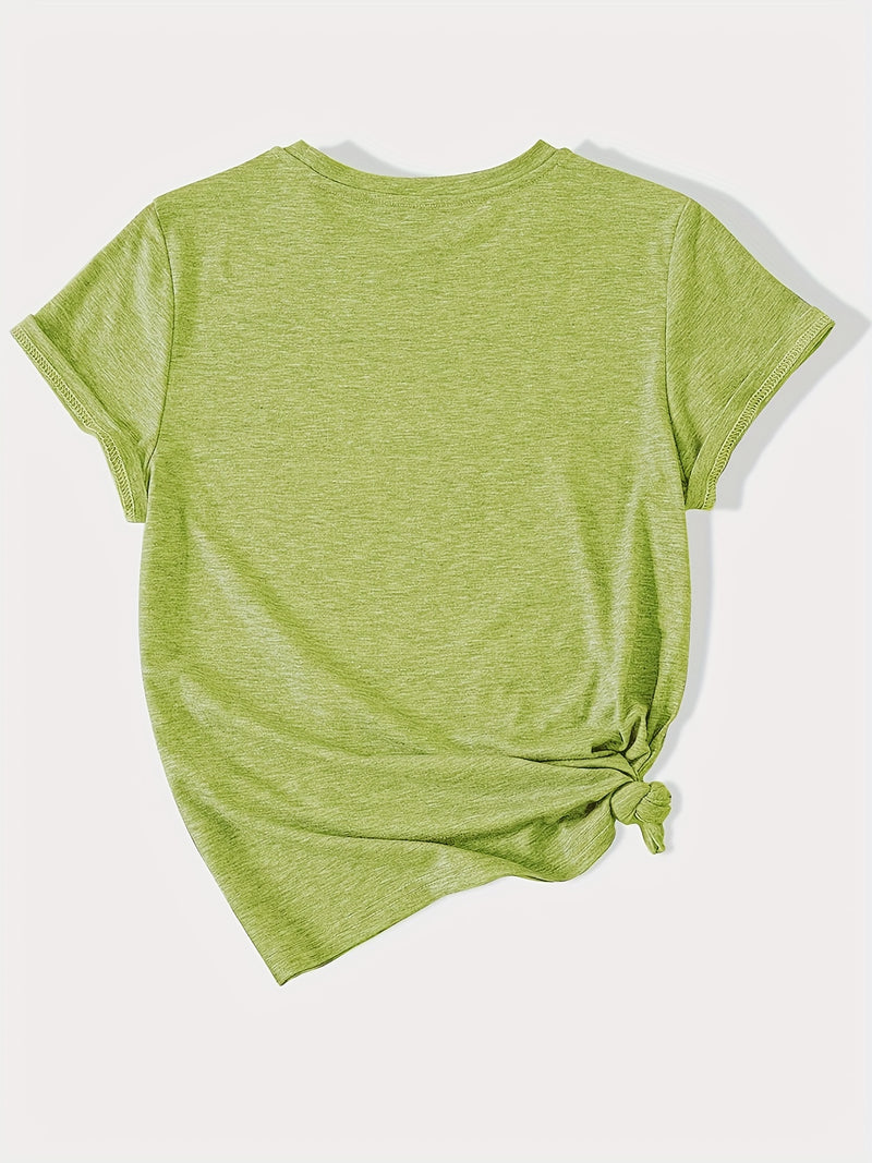 Women’s Casual Sports Vintage Loose Round-Neck Short-Sleeve T-Shirt.