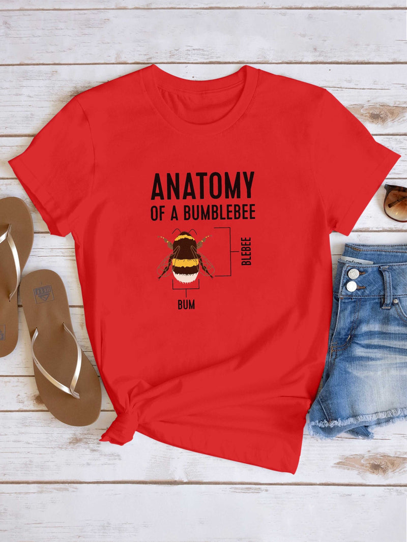 Women's Pure Bumblebee Anatomy Print T-Shirt.