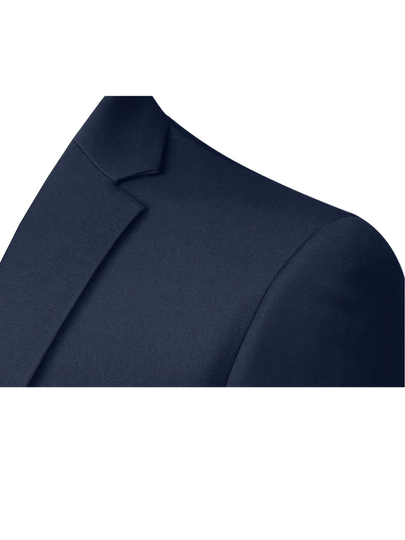 A Luxurious Classic Men's Solid Color Suit Set.