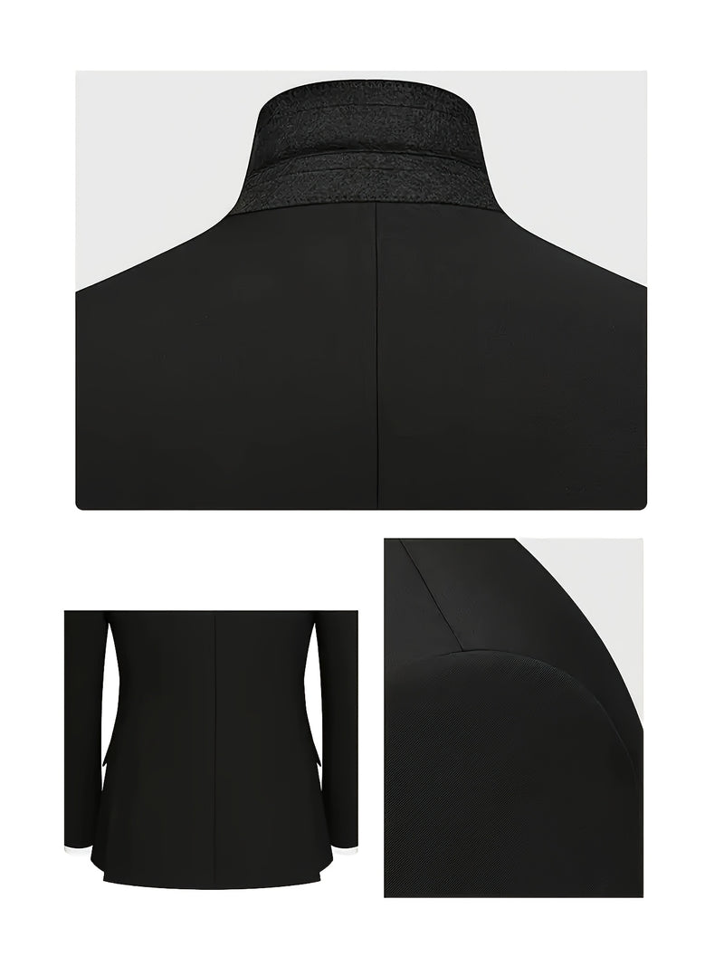 Men's 3pcs Suit Set: Jacket + Vest + Trousers.