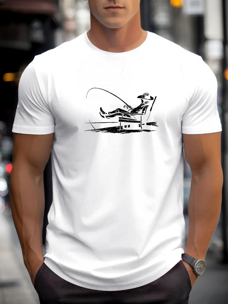 Men'S Casual Summer Cotton Crew Neck T-Shirt.