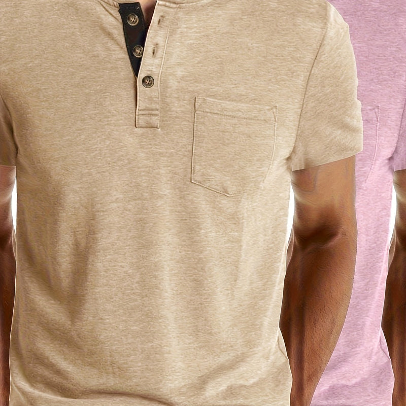 2pcs Set of Stylish Short-Sleeve T-Shirts for Men.