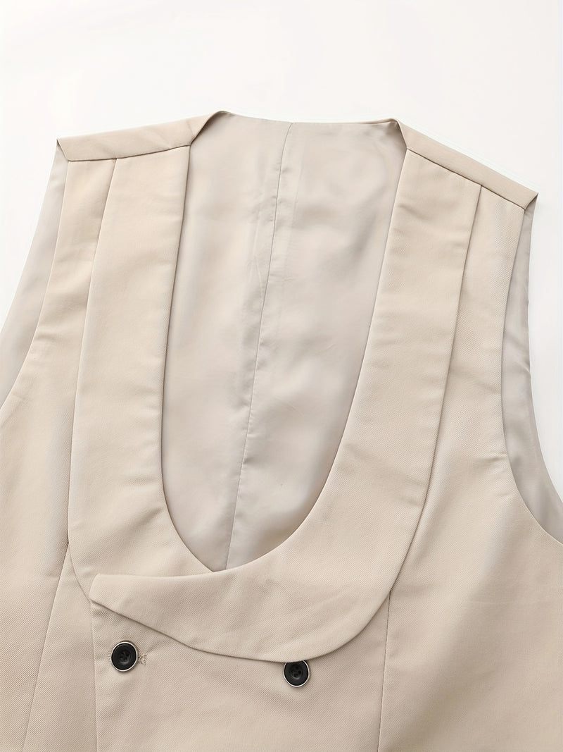 Men's 3pcs Suit Set, Blazer + Vest + Trousers.