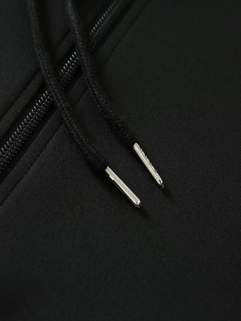 Men's 2pcs Slim-Fit Winter Jacket & Pants Suit with Paris Lettering.